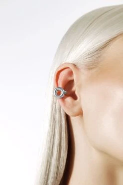 Silver Doughnut Ear Cuff Earring