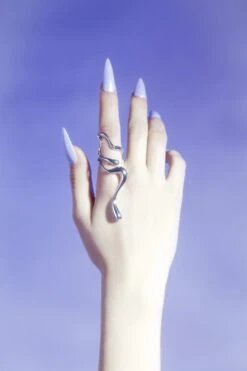Large Silver Liquid Ring