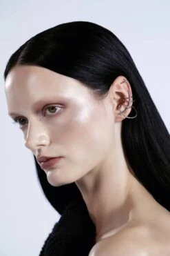 Silver Set Of Ear Cuffs And Ear Climber