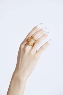 Gold Coil Sphere Ring 6 Gold Coil Sphere Ring -Mam Originals Shop 112 NEW ORBIT 1977 Verde z7lwod