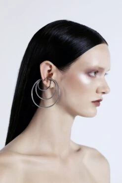 Silver Coils Hoop Ear Cuff