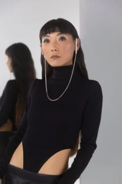 Silver Long Chain Ear Cuff