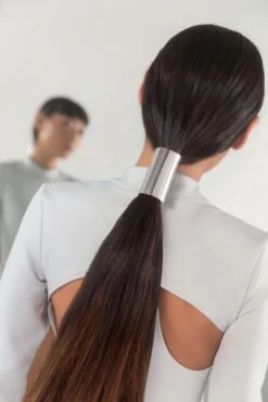 Medium Silver Ponytail Cuff