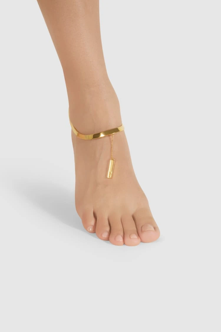Gold Ankle Bracelet With Chain 3 Gold Ankle Bracelet With Chain - Image 3