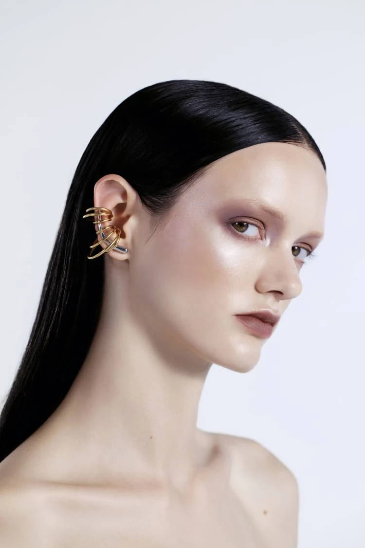 Gold Set Of Ear Climber And Cuffs 1 Gold Set Of Ear Climber And Cuffs