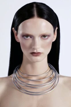 Silver Bold Choker Coil