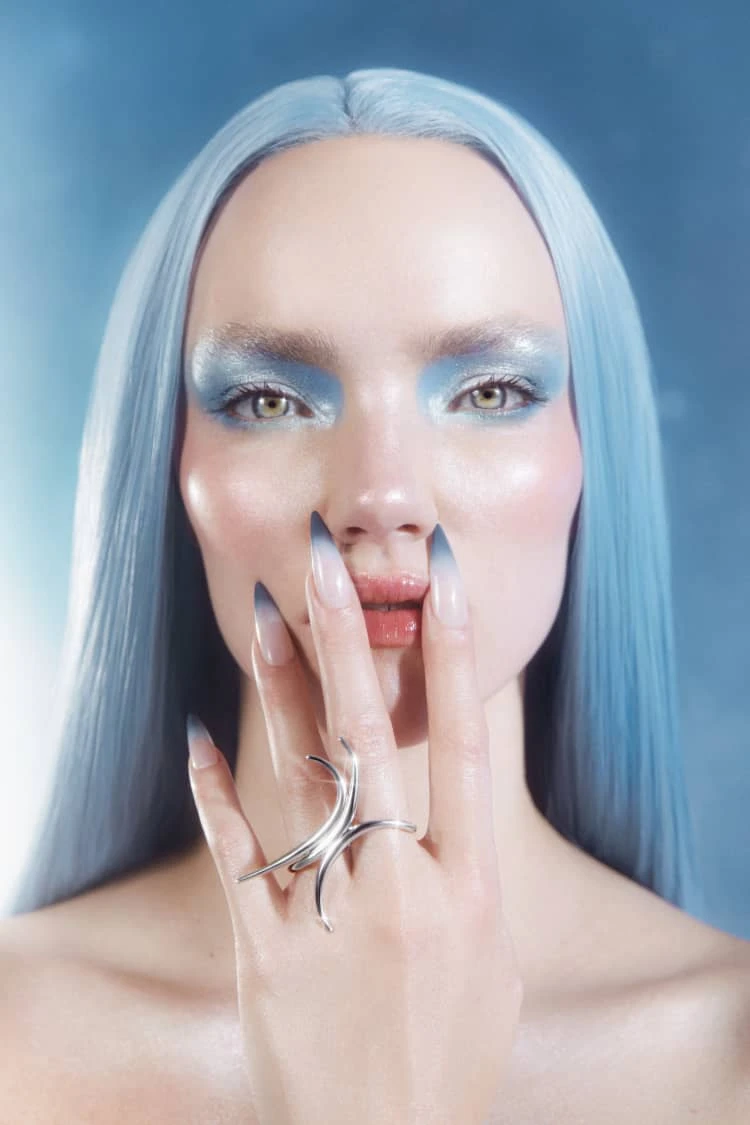 Silver Spiked Finger Ring 2 Silver Spiked Finger Ring - Image 2