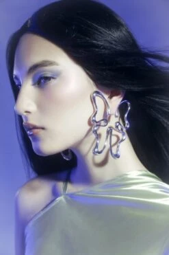 Large Silver Butterfly Earring