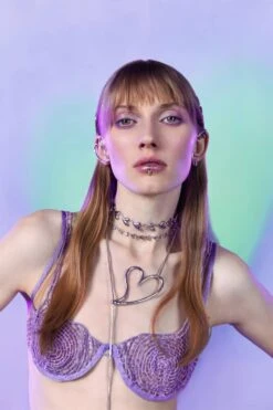 Silver Big Heart Love Necklace -Mam Originals Shop 17 HEARTS4224 k22lph 1