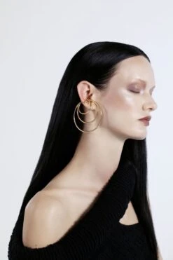 Gold Coils Hoop Ear Cuff