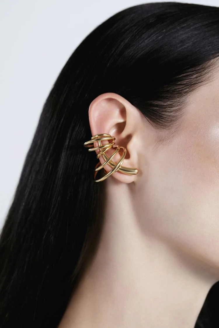 Gold Set Of Ear Climber And Cuffs 6 Gold Set Of Ear Climber And Cuffs - Image 6