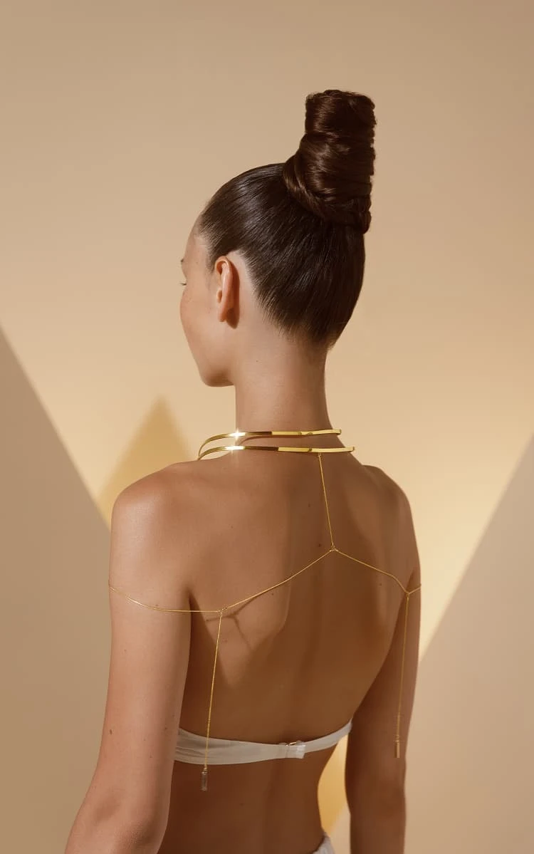 Gold Unique Body Necklace 3 Gold Unique Body Necklace - Image 3