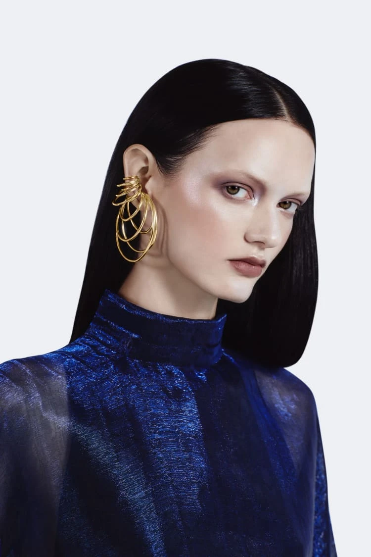 Set Of Gold Hoop Ear Cuffs With Many Coils 4 Set Of Gold Hoop Ear Cuffs With Many Coils - Image 4