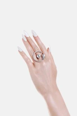 Circular Drop Ring - Silver