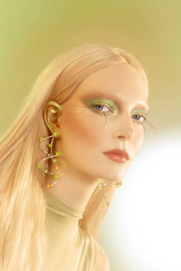 Silver Bold Drop Earrings With Topaz And Opal Crystals 4 Silver Bold Drop Earrings With Topaz And Opal Crystals - Image 4