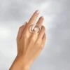 Silver Pearl Circular Ring