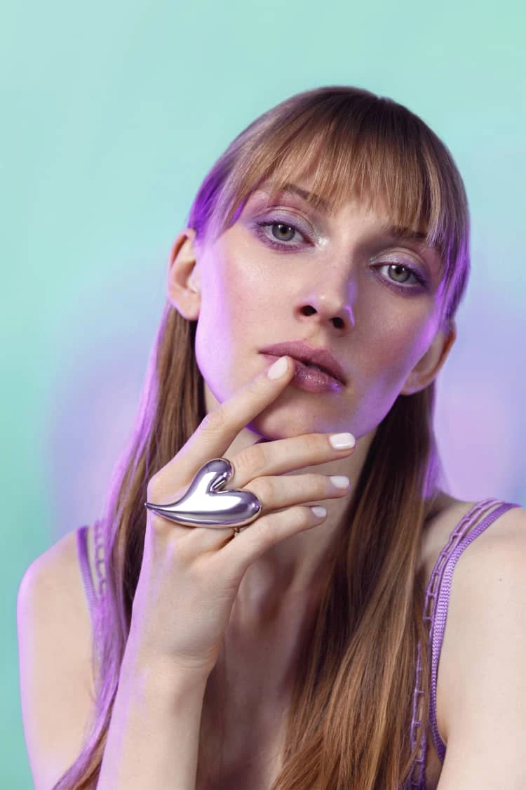 Silver Big Heart Shaped Ring 1 Silver Big Heart Shaped Ring