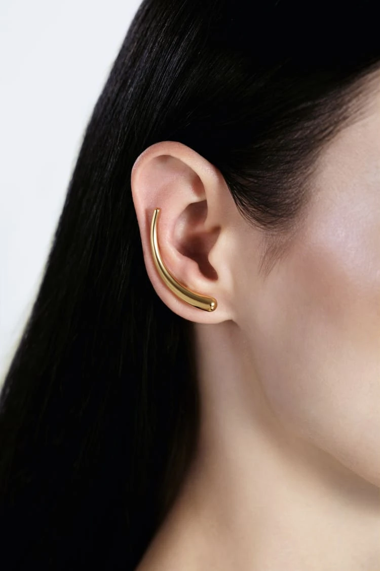 Gold Waterdrop Ear Climber 2 Gold Waterdrop Ear Climber - Image 2