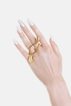 Double-Finger Drop Ring - Gold