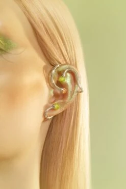 Silver Ear Climber With Topaz And Opal Crystals