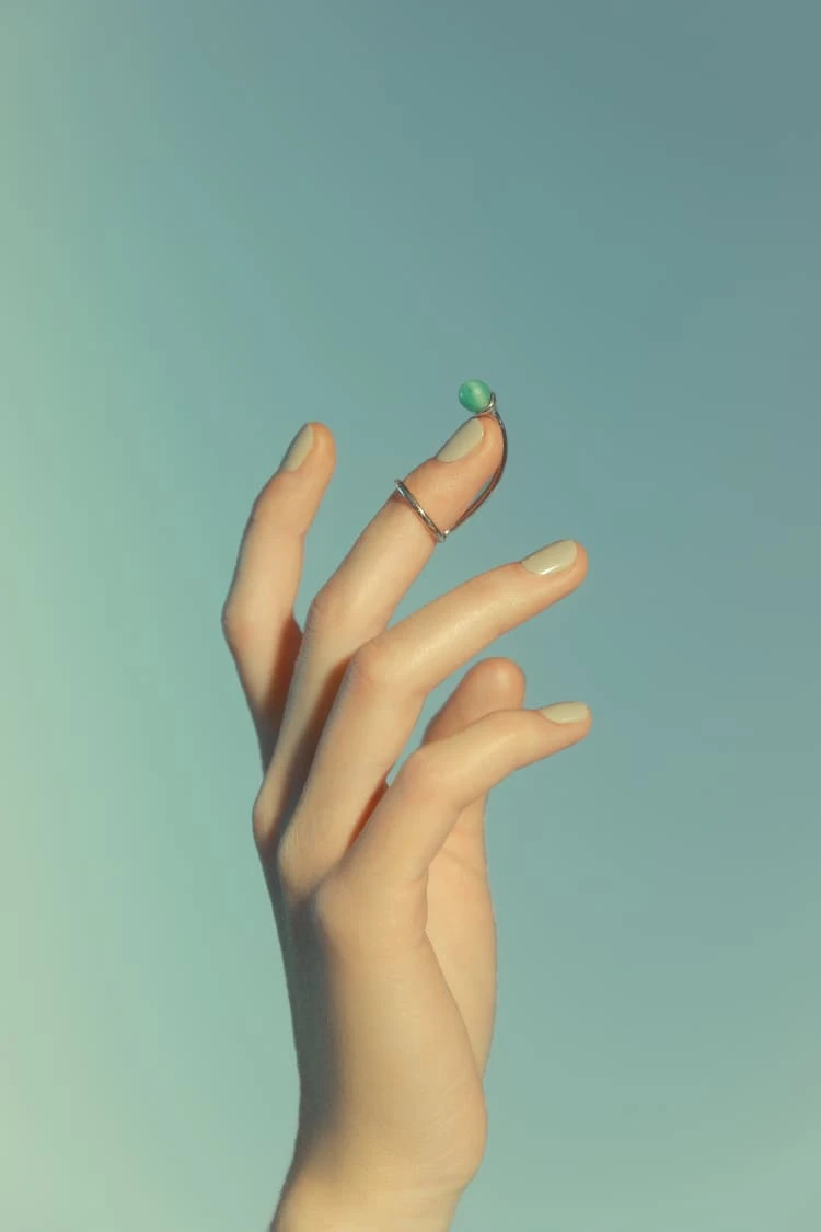 Silver Nail Ring With Stone 4 Silver Nail Ring With Stone - Image 4