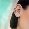 Silver Flower Ear Cuff