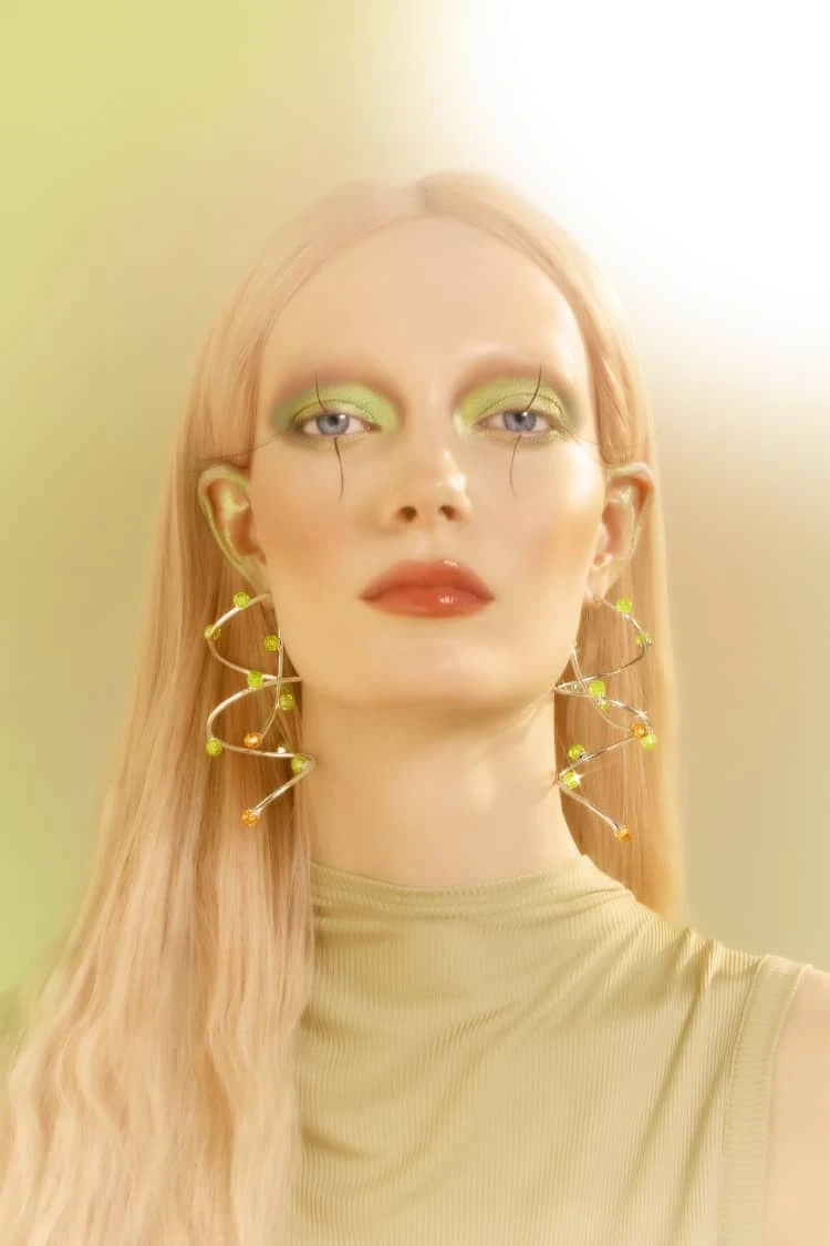 Silver Bold Drop Earrings With Topaz And Opal Crystals 2 Silver Bold Drop Earrings With Topaz And Opal Crystals - Image 2