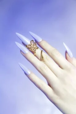 Gold Butterfly Nail Midi Ring