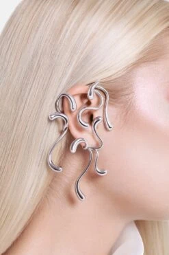 Full Ear Multi-Drop Ear Cuff - Silver
