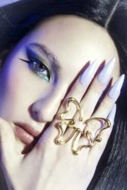 Large Gold Butterfly Ring