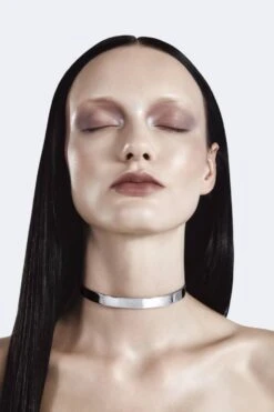 Silver Thick Simple Choker