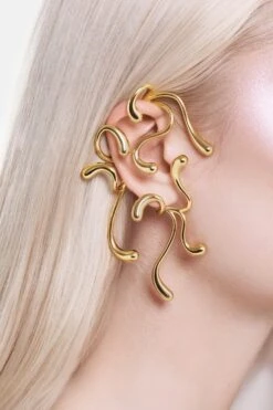 Full Ear Multi-Drop Ear Cuff - Gold