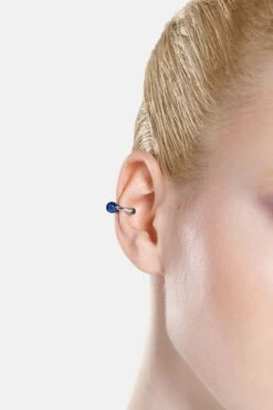 Casa Batlló Huggie Earcuff In Silver And Blue