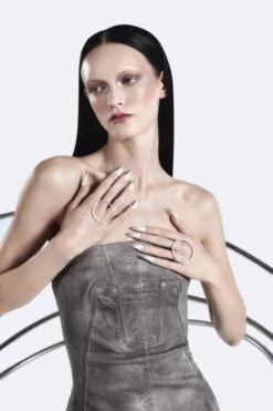 Silver Ring With Large Round -Mam Originals Shop 34 NEW ORBIT 0687 Azul bx3f44