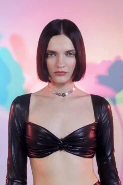 Silver Flower Choker Necklace -Mam Originals Shop 34 RAFFIA23 230102 wixz2r