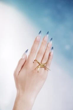 Gold Spiked Finger Ring