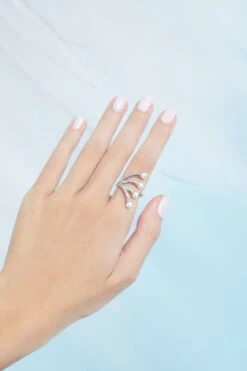 Silver Pearl Tiara Ring