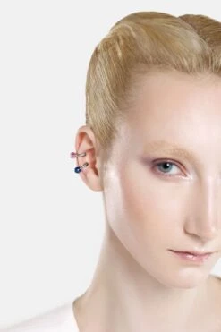 Casa Batlló Huggie Earcuff In Silver And Rose -Mam Originals Shop 36 BATLLO 0349 rtt191