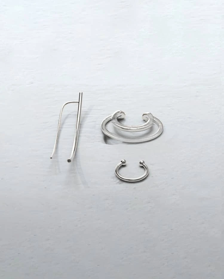 Silver Set Of Ear Cuffs 3 Silver Set Of Ear Cuffs - Image 3