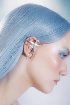 Silver Spiked Full Ear Cuff