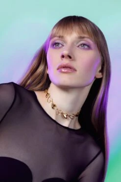 Heart Choker Necklace In Gold