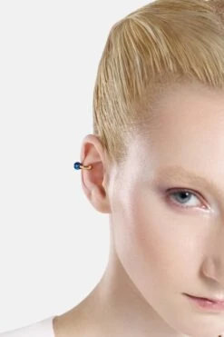 Casa Batlló Huggie Earcuff In Gold And Blue