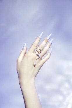 Large Gold And Lilac Liquid Ring