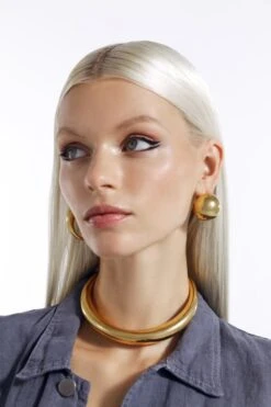 Gold Round Minimalist Choker Necklace -Mam Originals Shop 4 BLOWUP23 0242 dmjpf4