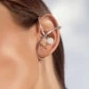 Silver Pearl Ear Cuff