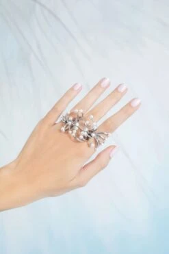 Silver Mini Pearls Hand Jewelry