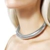 Silver Round Minimalist Choker Necklace
