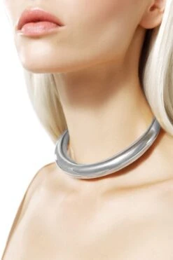 Silver Round Minimalist Choker Necklace