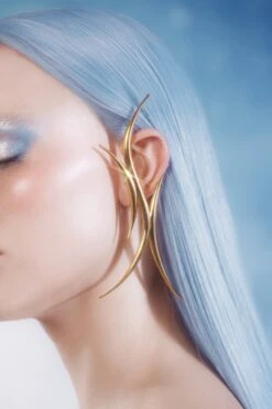 Gold Spiked Bold Ear Cuff