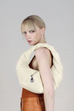 Beige Leather Handbag